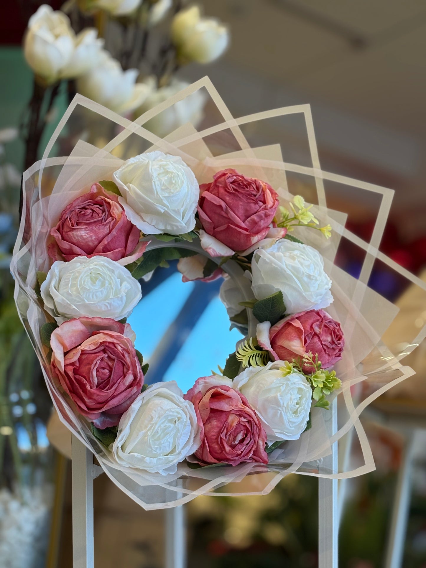 Dokunmatik Led Işıklı Ayna Yapay Gül Buketi