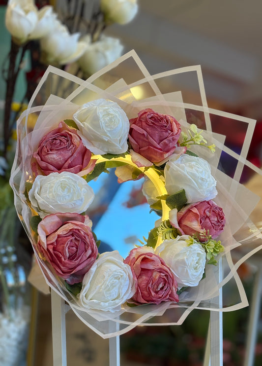 Dokunmatik Led Işıklı Ayna Yapay Gül Buketi