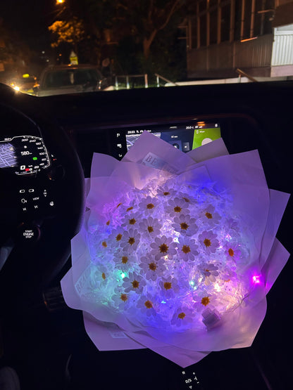 Yılbaşı Özel Led Işıklı Papatya Buketi